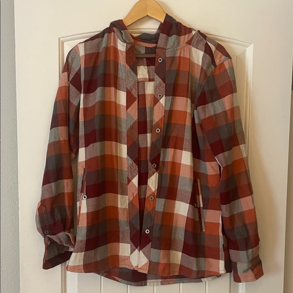 Outdoor Research Plaid Shirt in Burgundy and Rust